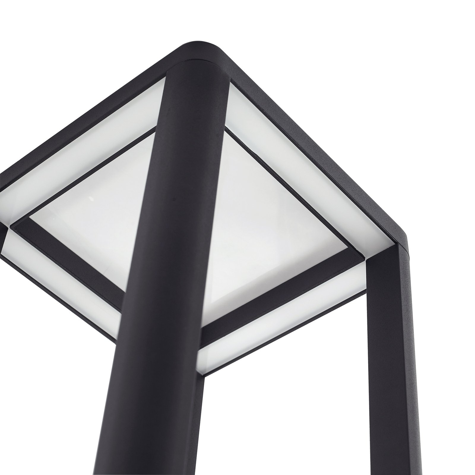 Candeeiro exterior LED Lucande Thorvid, altura 180 cm, preto