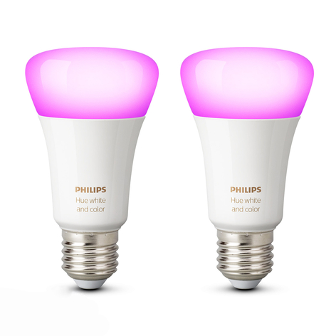 Philips Hue White & Color Ambiance 9W E27, 2er-Set