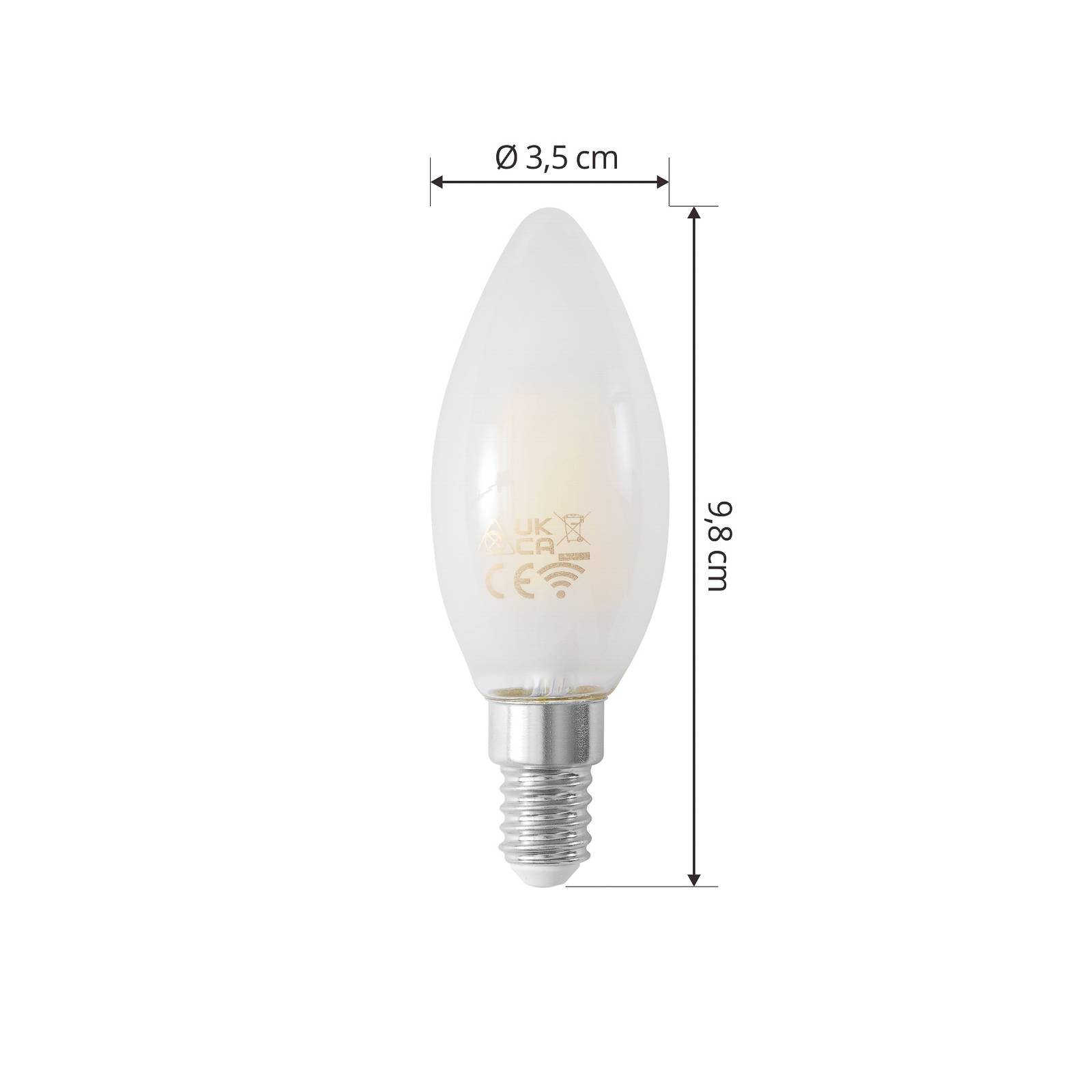 Prios Smart LED stearinlyspære matt E14 4,2W Tuya WLAN CCT