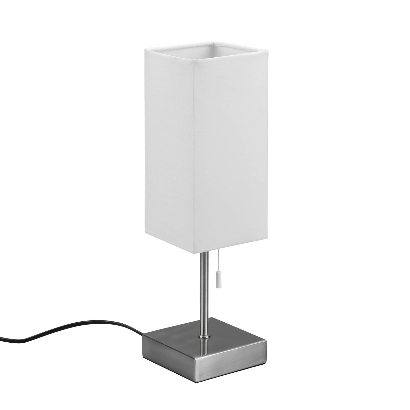 Tafellamp Ole met USB-aansluiting, wit/nikkel