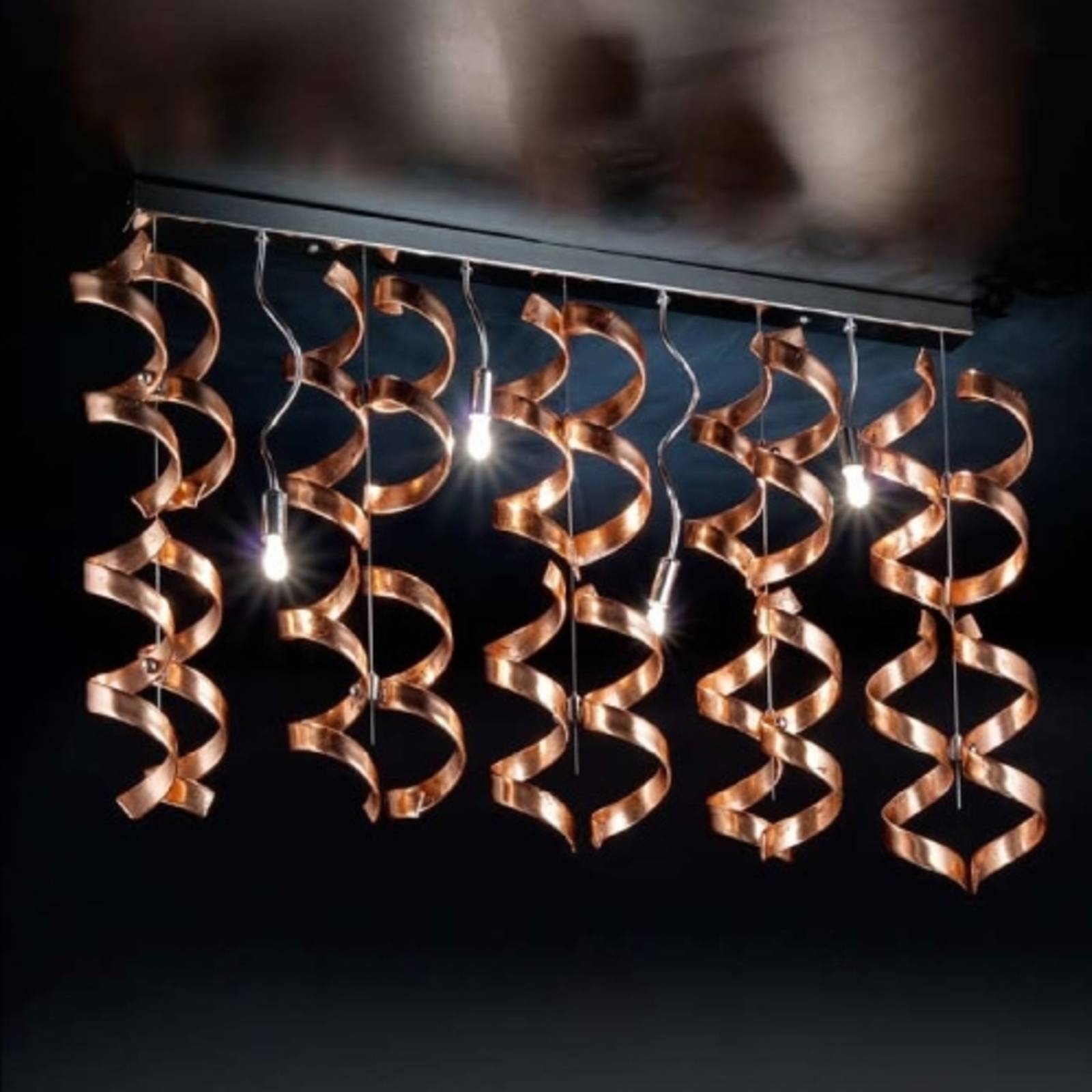 Spiralförmige Deckenleuchte Copper