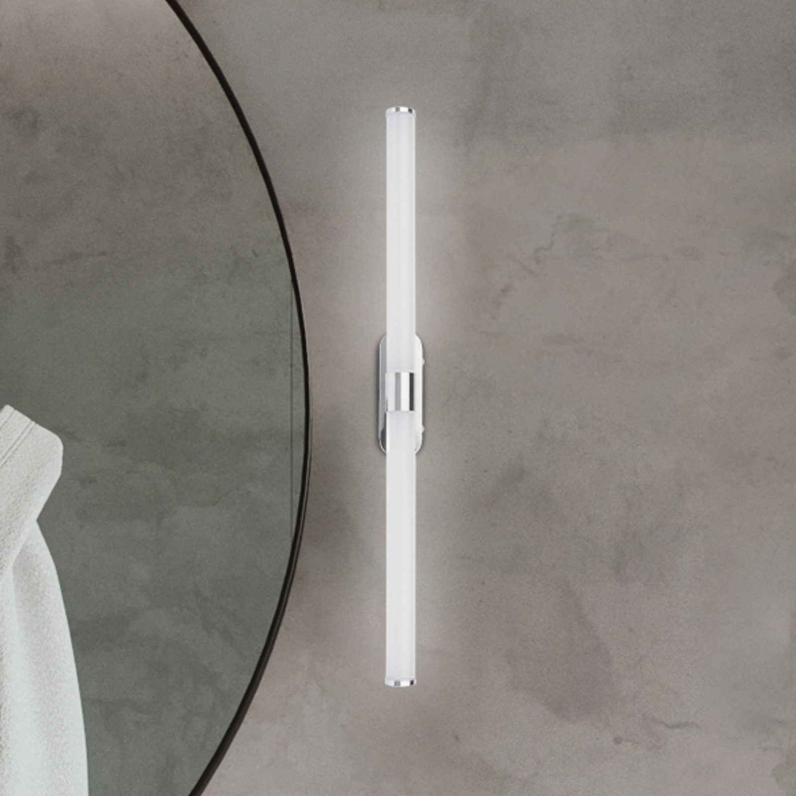 Briloner Aplică de perete LED Runt lungime 60 cm crom 4.000 K IP44 - Baie - Modern - Plastic