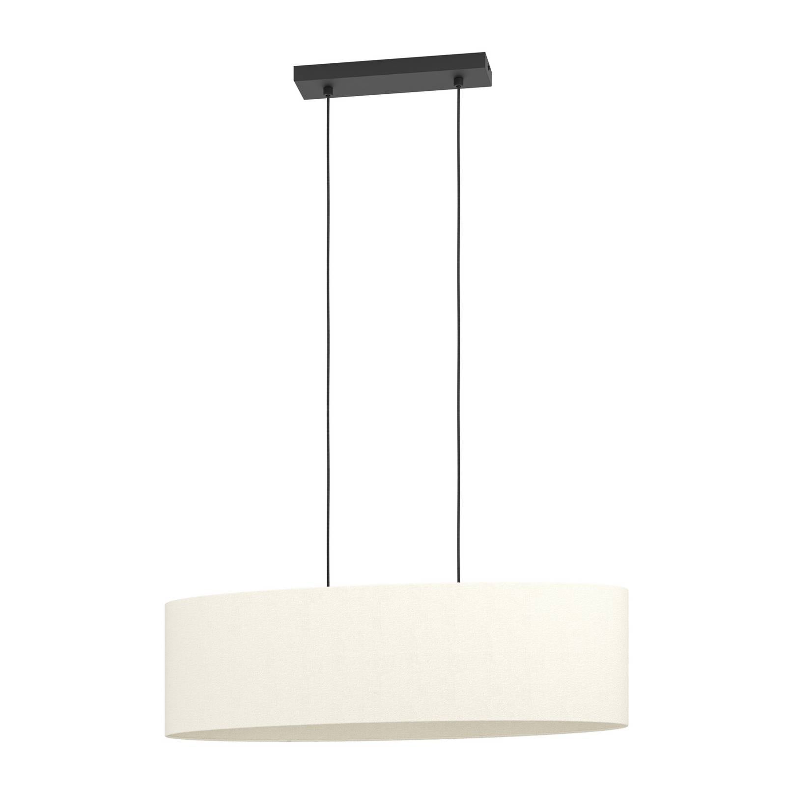 Hängeleuchte Febres, Länge 78 cm, schwarz/weiß, Stoff