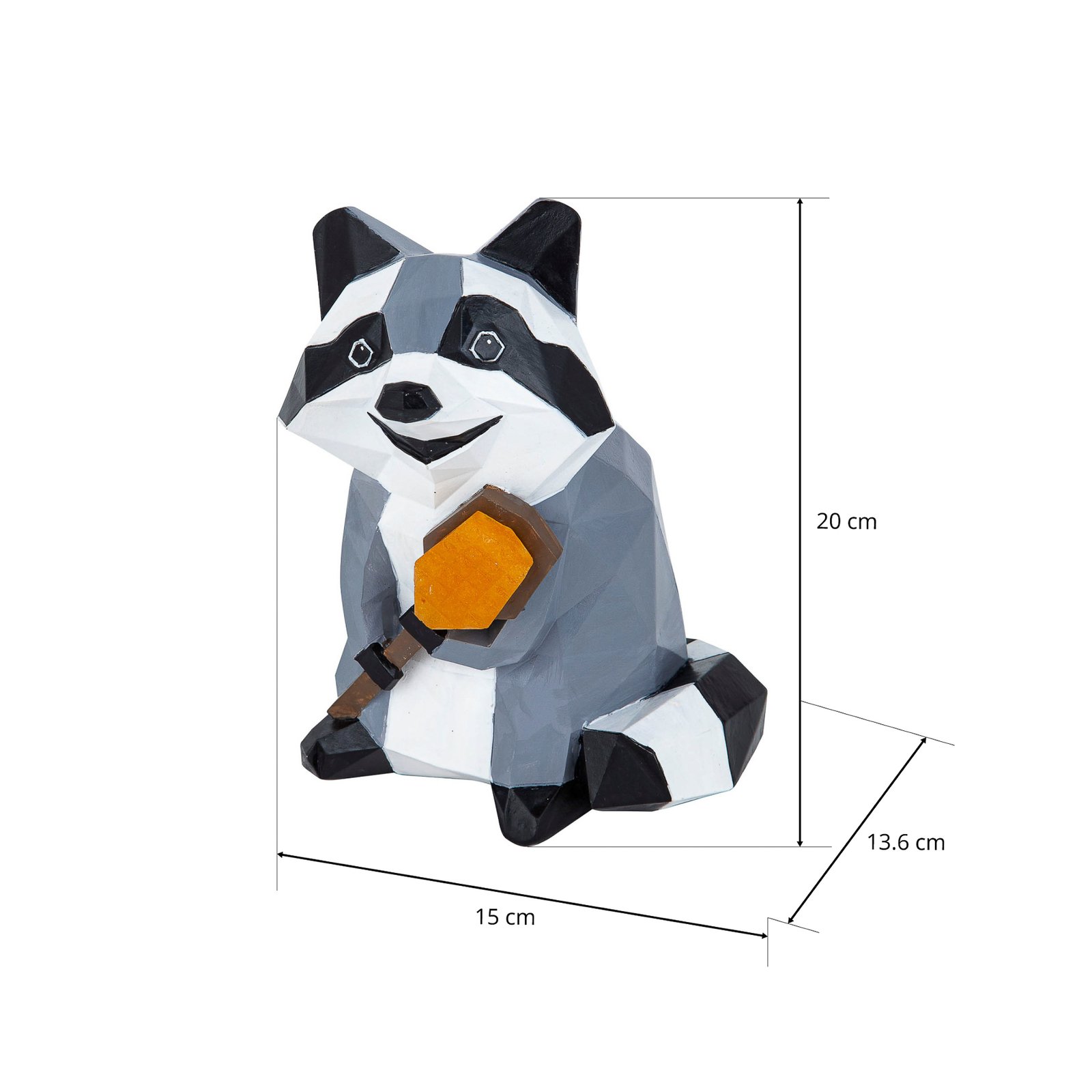 Lindby Racoon LED solar lamp, figure, raccoon