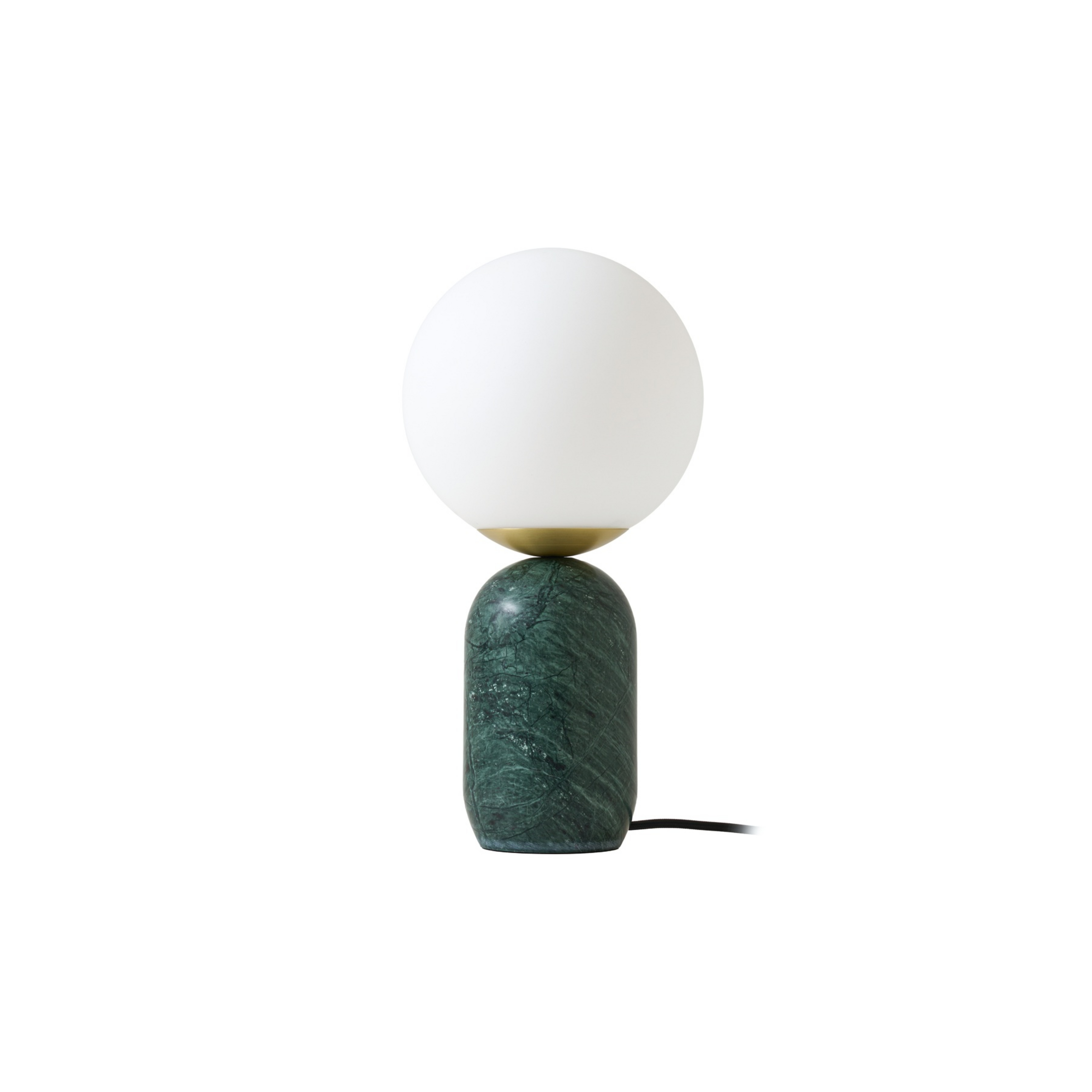 Lenne table lamp, Ø 20 cm, glass, green, marble - Lindby