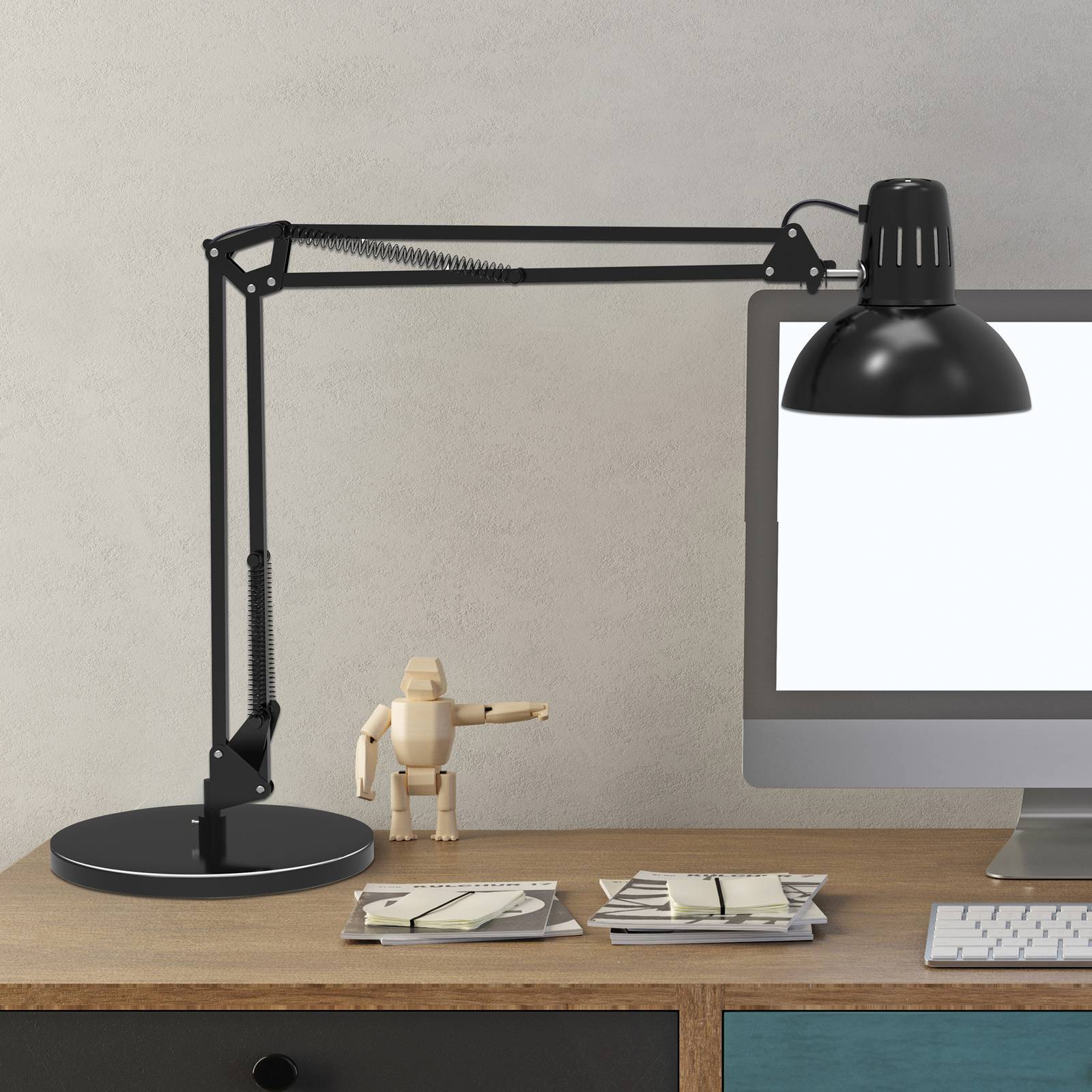 Lampe de bureau MAULstudy noir sur pied