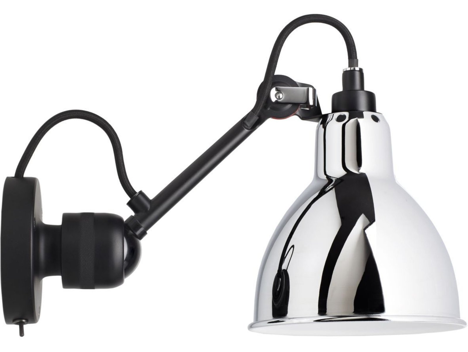 304SW Candeeiro de Parede Black/Chrome - Lampe Gras