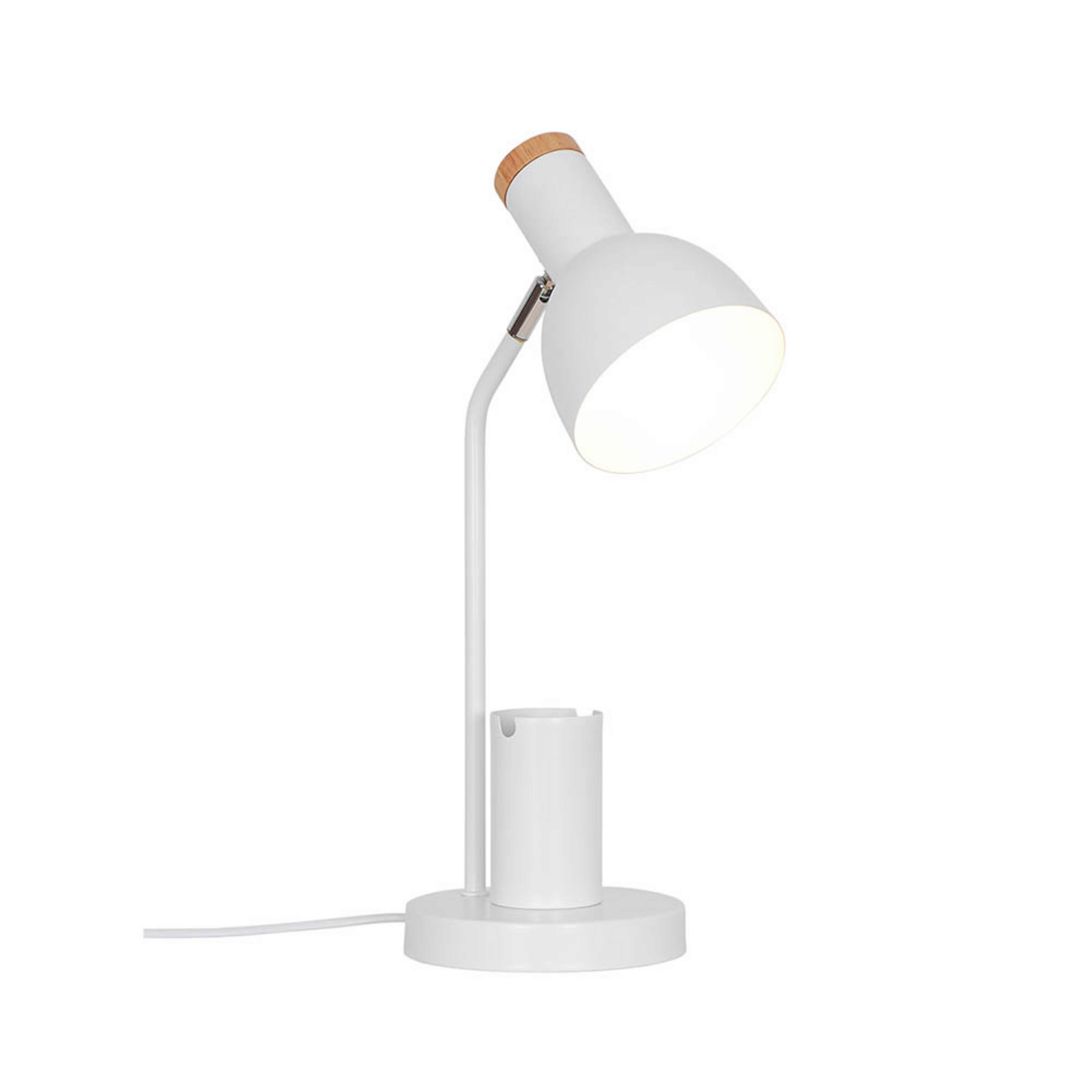 Tischleuchte Devone, weiß, Höhe 43 cm, Metall