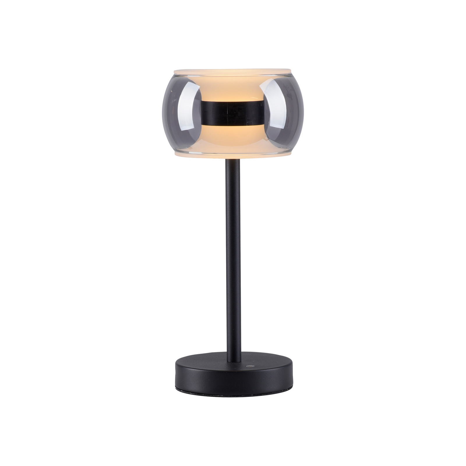 Fumea LED asztali lámpa, magasság 35 cm, fekete/füstös, CCT üveg