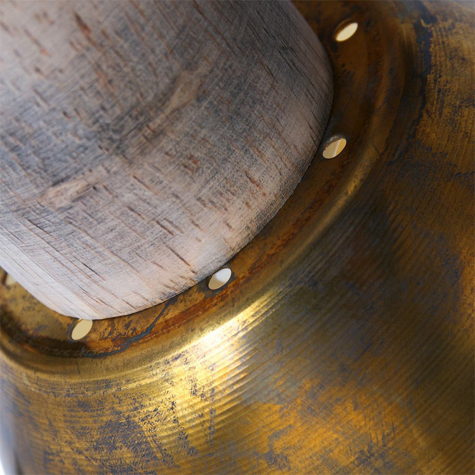 Ceiling spotlight Gearwood, bronze, 2-bulb, metal, wood, E27
