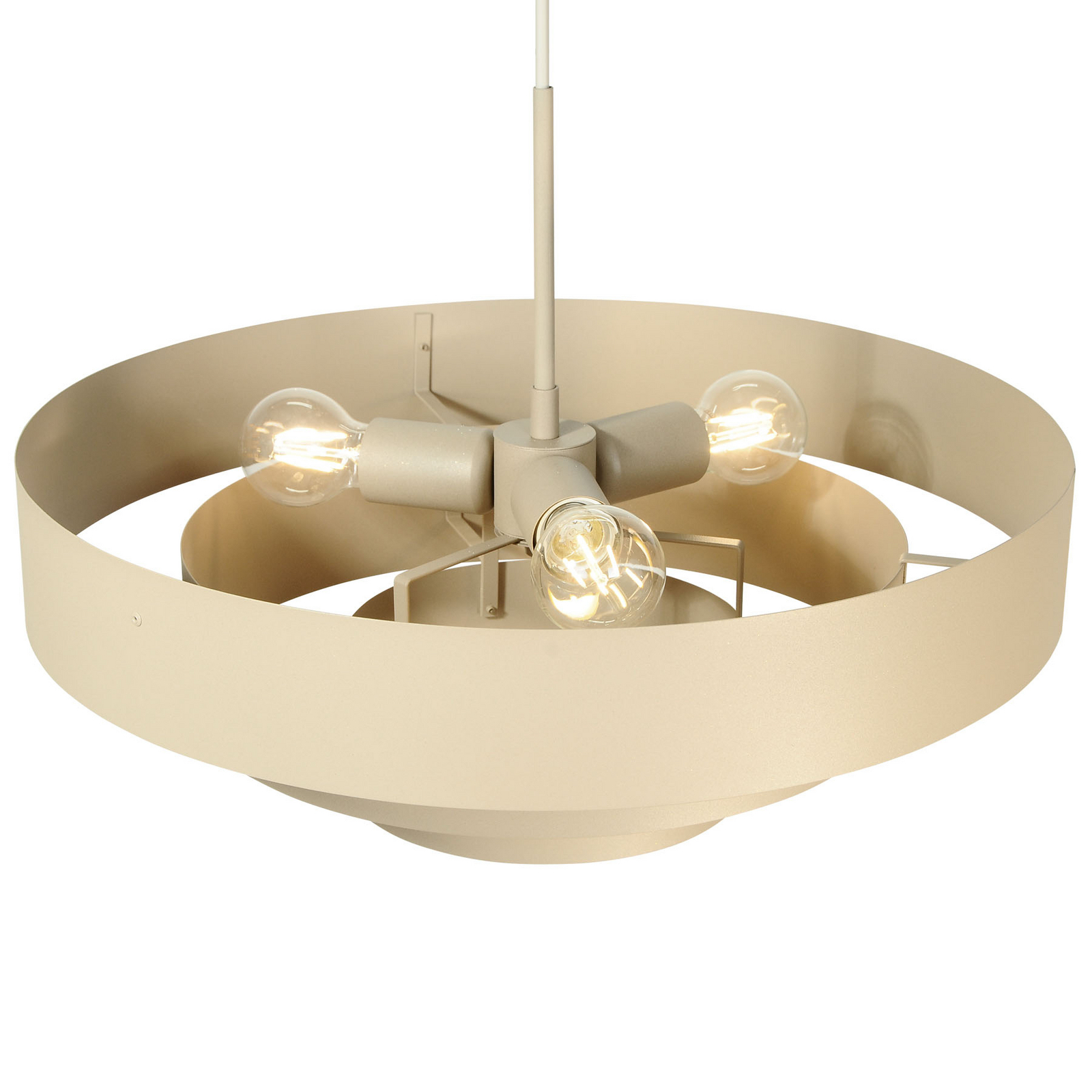 Lampada a sospensione Trio, grigio-beige, metallo