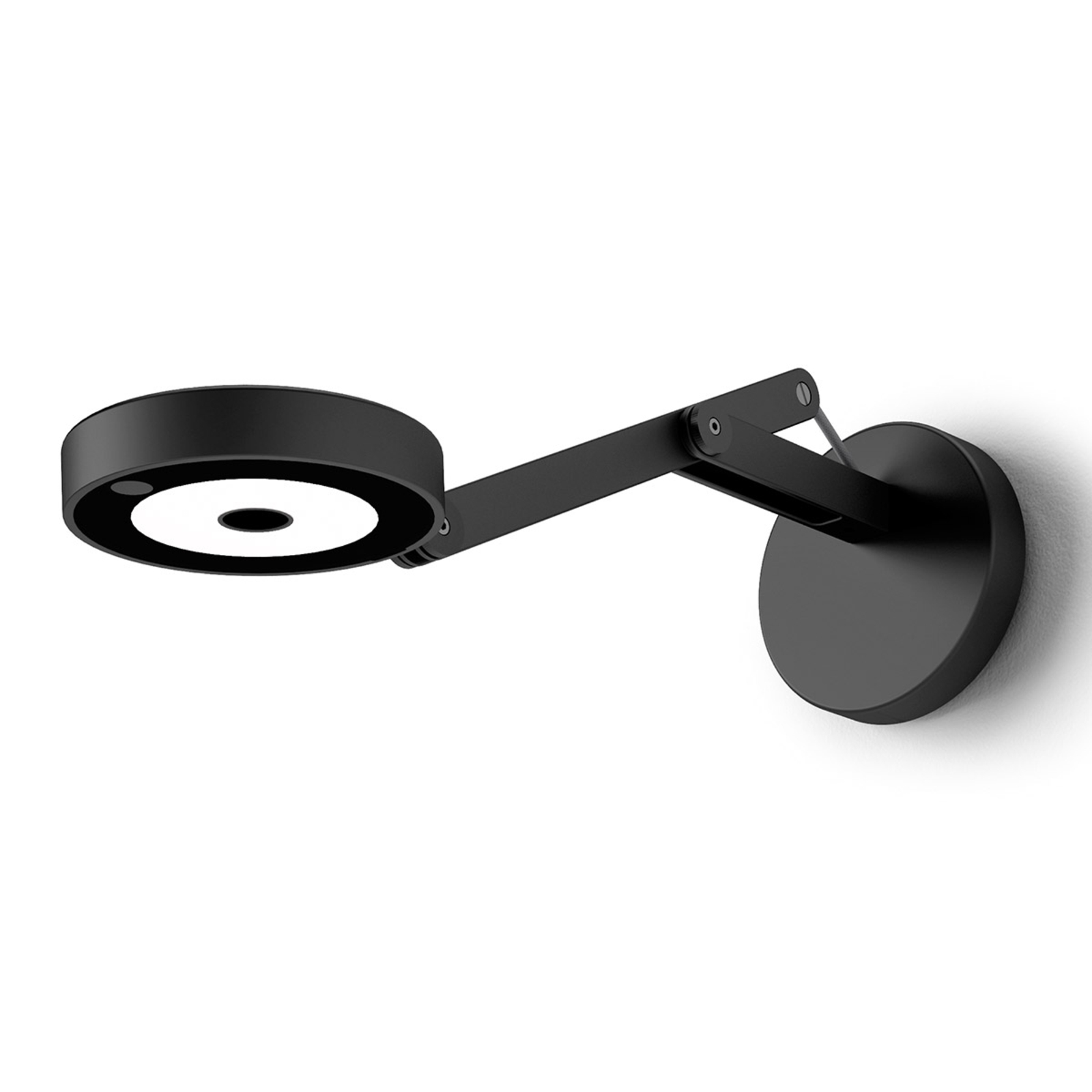 Rotaliana String W0 LED wall lamp black/silver, for Living / Dining Room, aluminium, elastic fabric, 9 W, energy efficiency: A