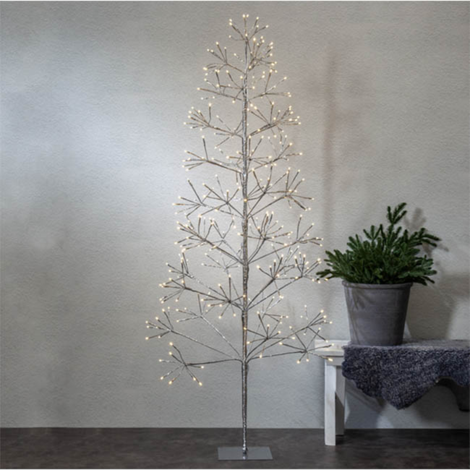 Albero LED Flower Tree IP44 argento altezza 180cm