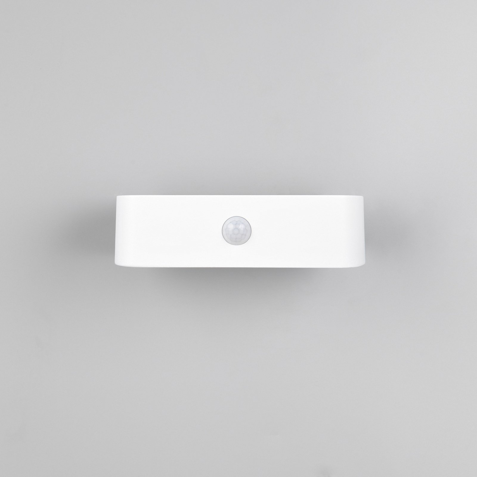 Bilbao solar wall light, white, height 6 cm, sensor, up/down