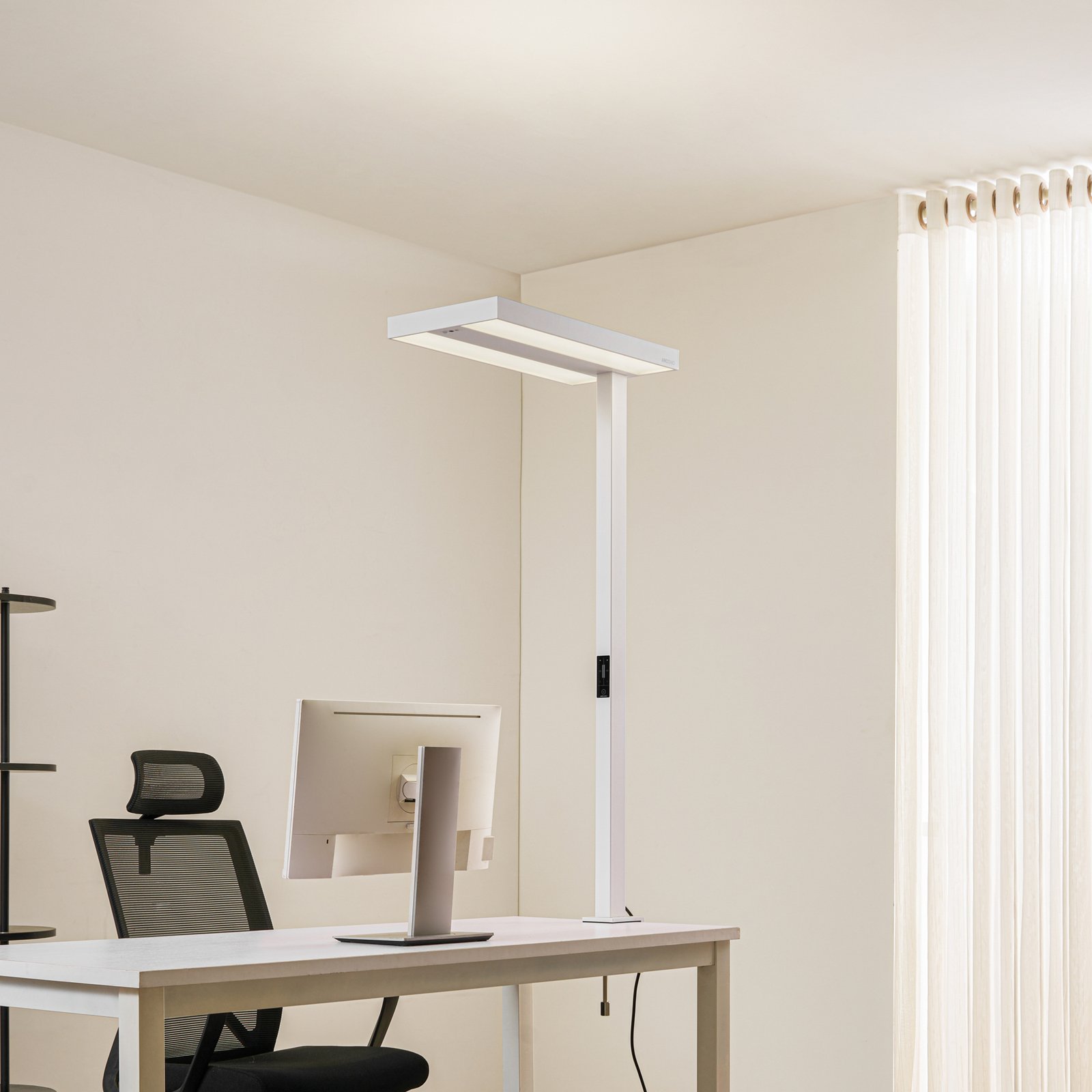 Lampe à pince LED pour bureau Arcchio Logan, blanche, intensité variable,