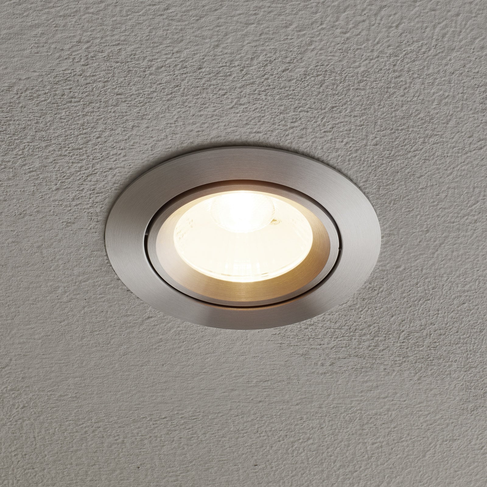 Arcchio Raku downlight pivotable, aluminium, for Living / Dining Room, aluminium, polycarbonate, PMMA, 7 W, energy efficiency: A++, H: 0.2 cm