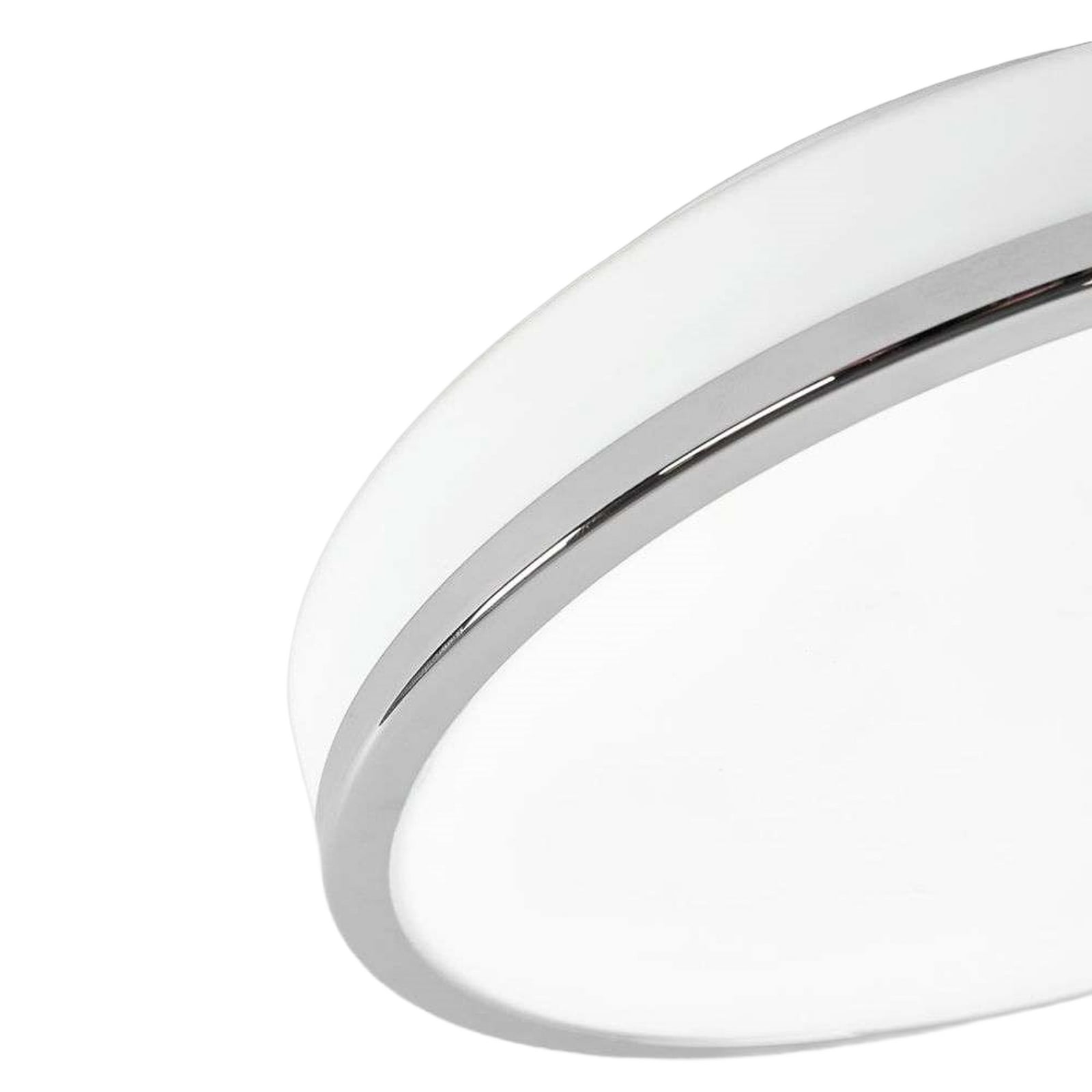 Plafón LED Lindby Lyss, Ø 28 cm, color cromado, IP44