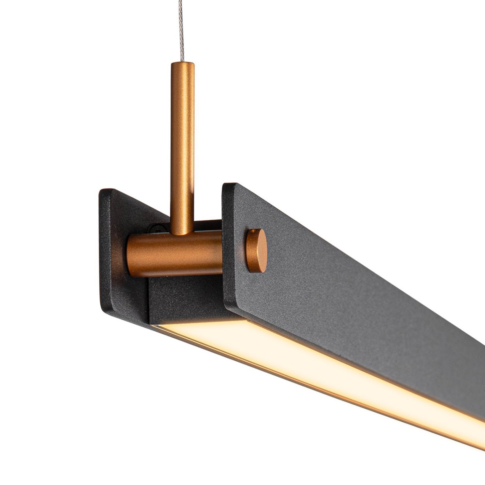 SLV Noya PD LED hanging light, black, for Living / Dining Room, aluminium, polycarbonate, 32 W, energy efficiency: A+, L: 120 cm, W: 4.2 cm, H: 4 cm