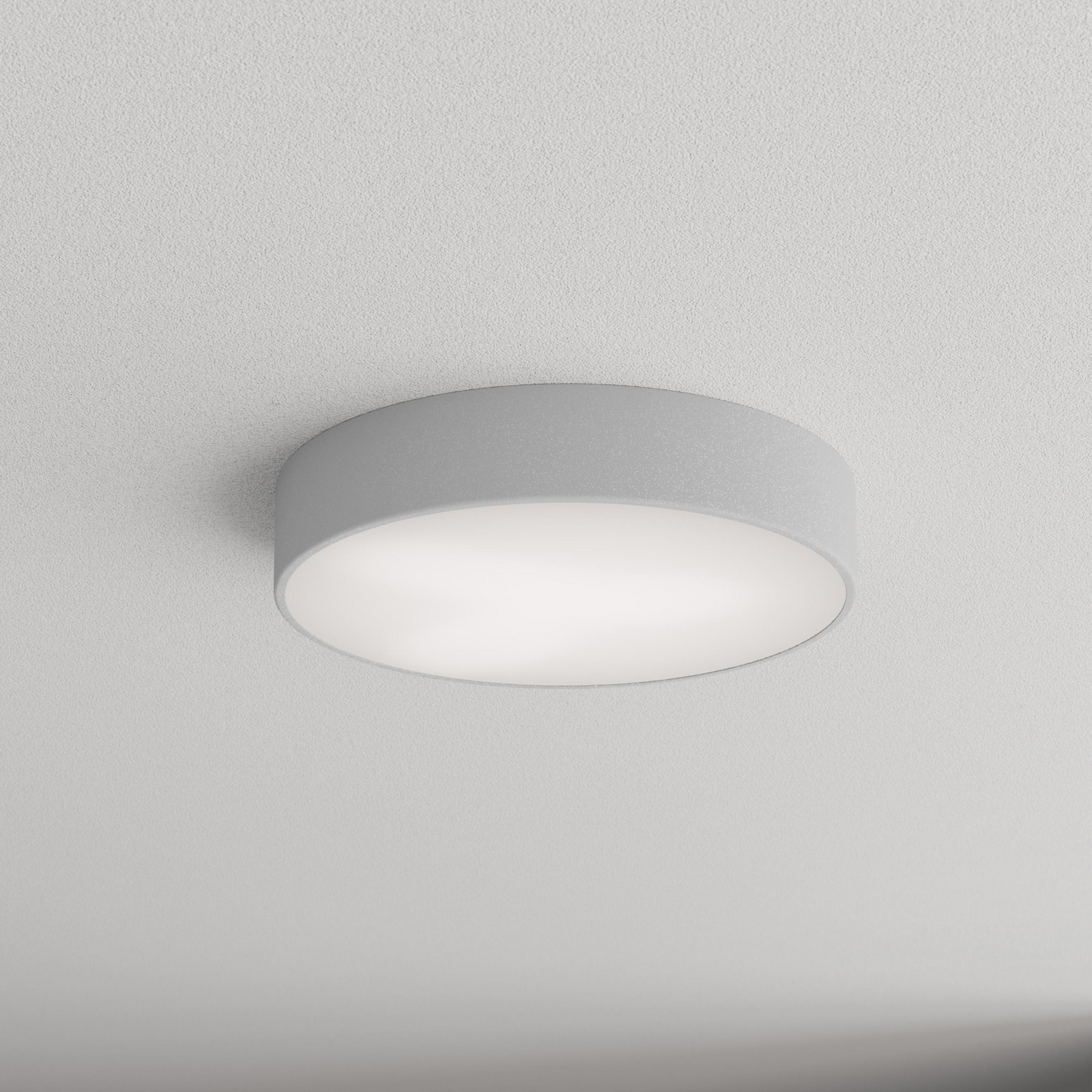 Deckenlampe Cleo 400, grau, Sensor, IP54, Ø 40 cm, Metall