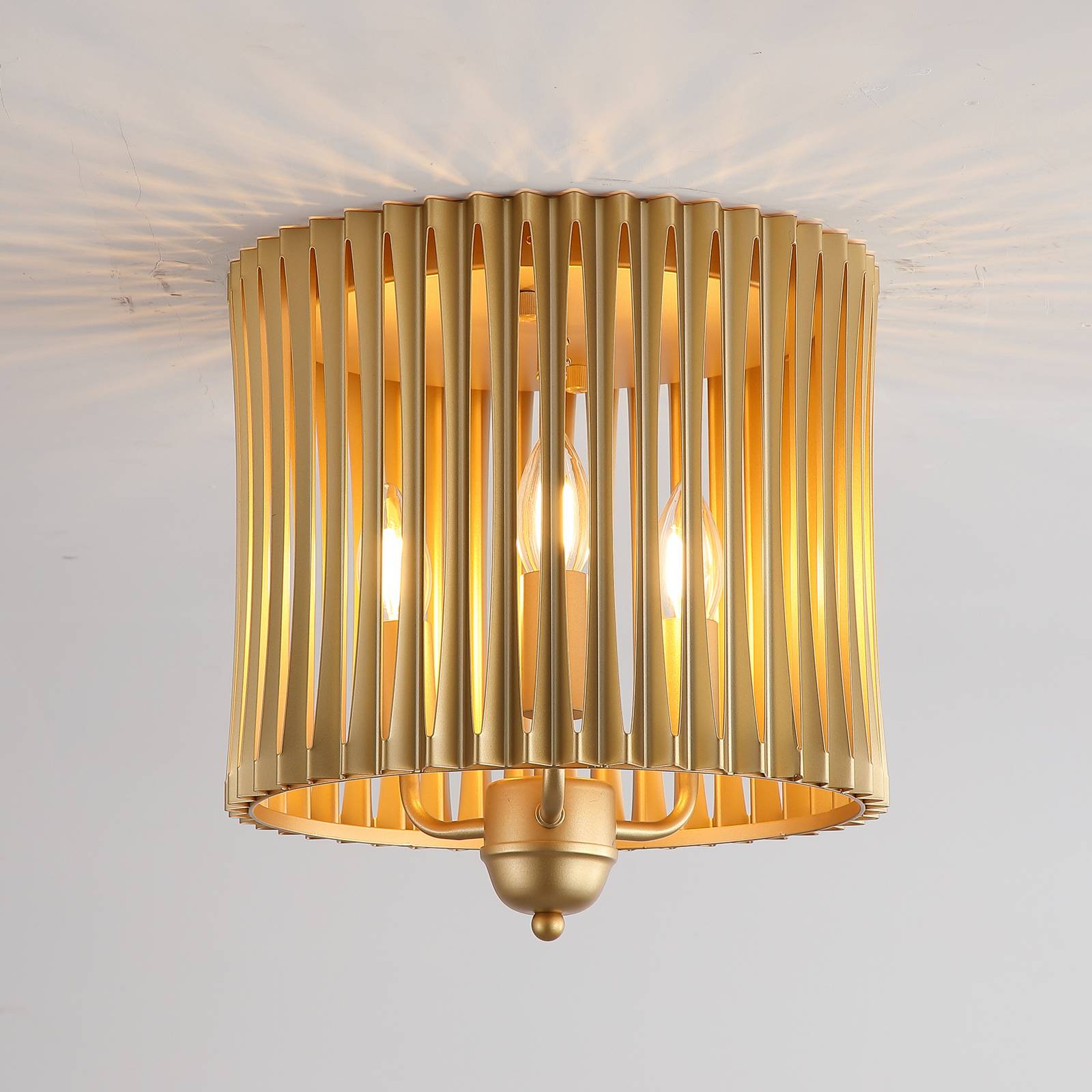 Lampa sufitowa Split, w kolorze złotym, metalowa, E14