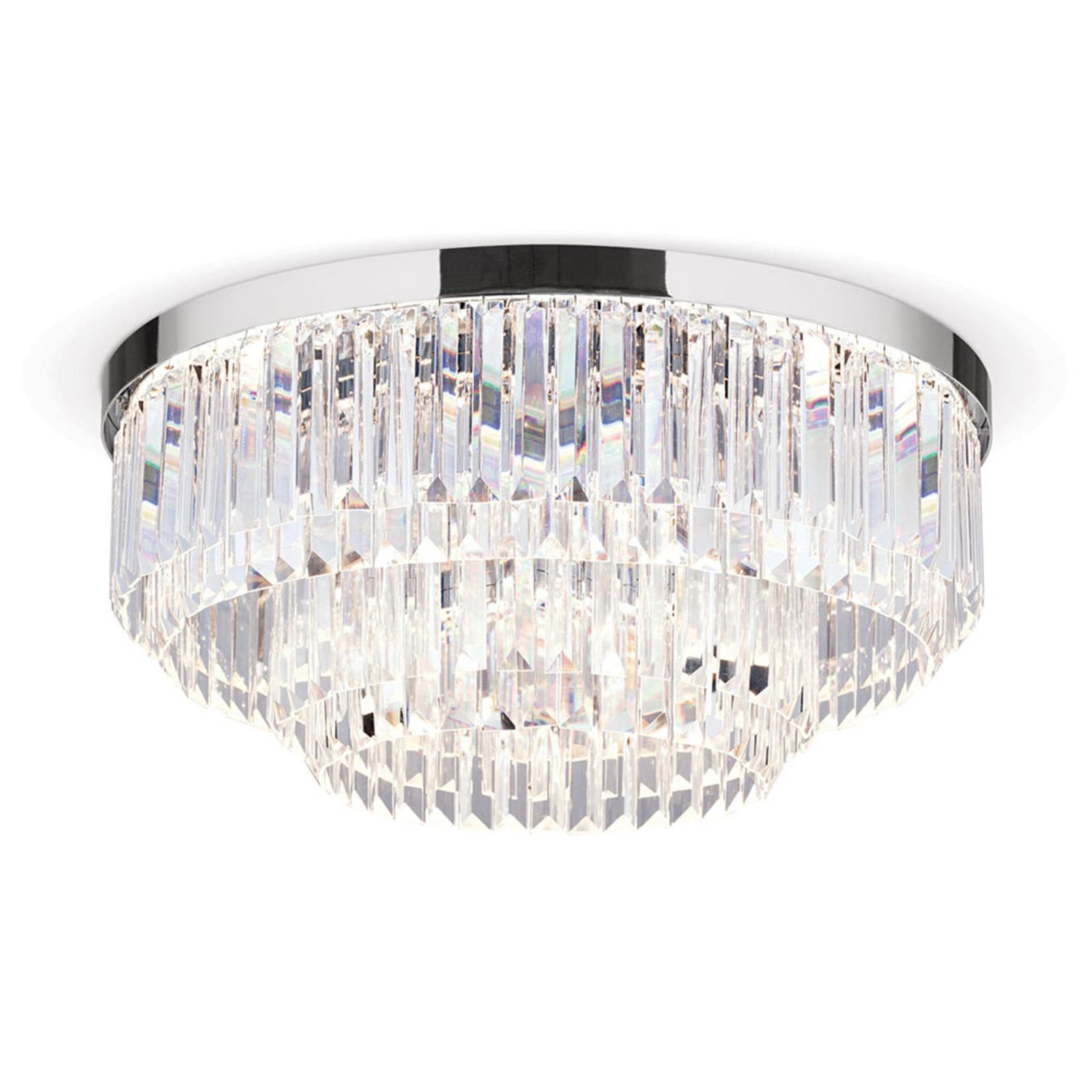 Plafonieră LED Prism, crom, Ø 55 cm