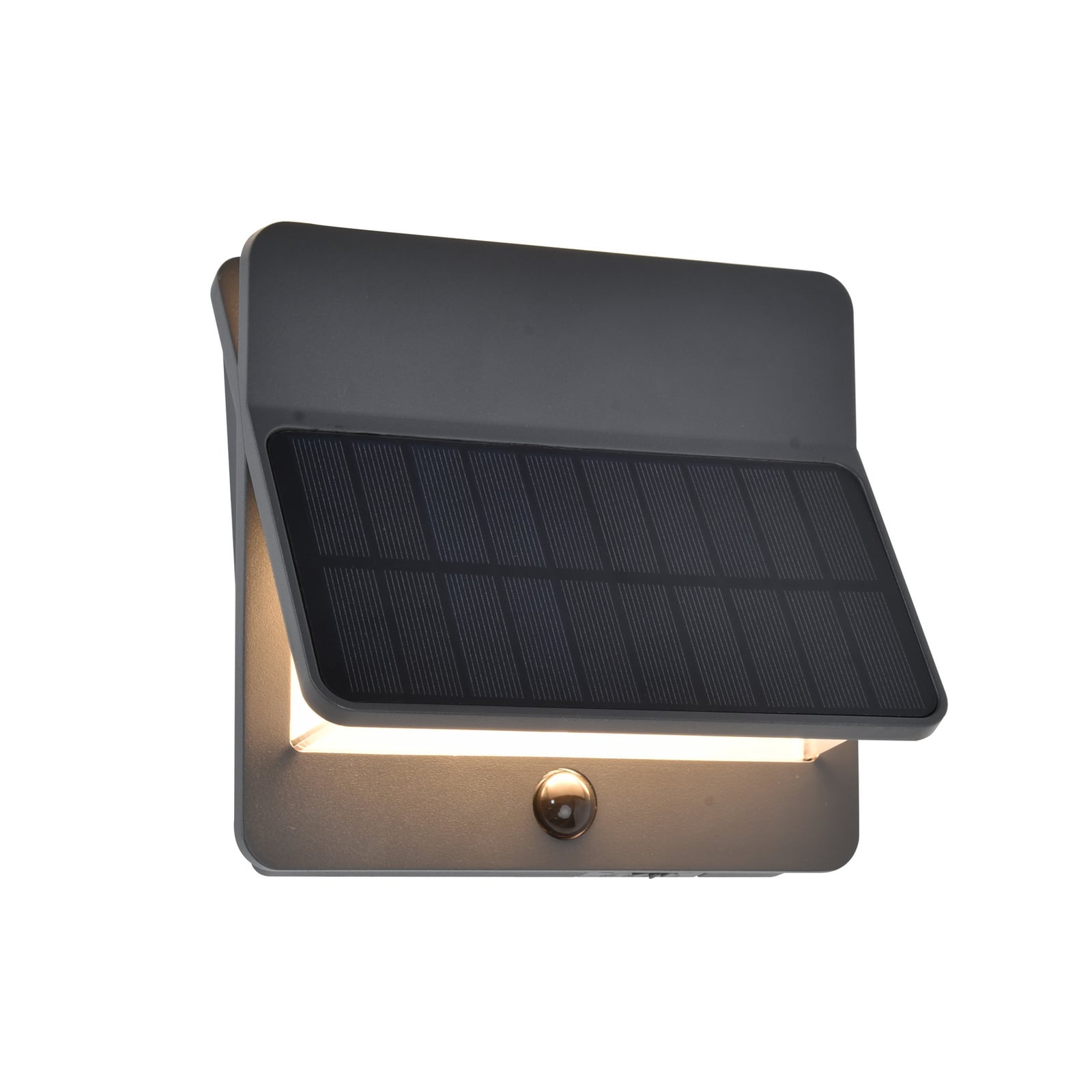 ALETA LED buiten wandlamp op zonne-energie, donkergrijs, 18 cm, sensor, IP54