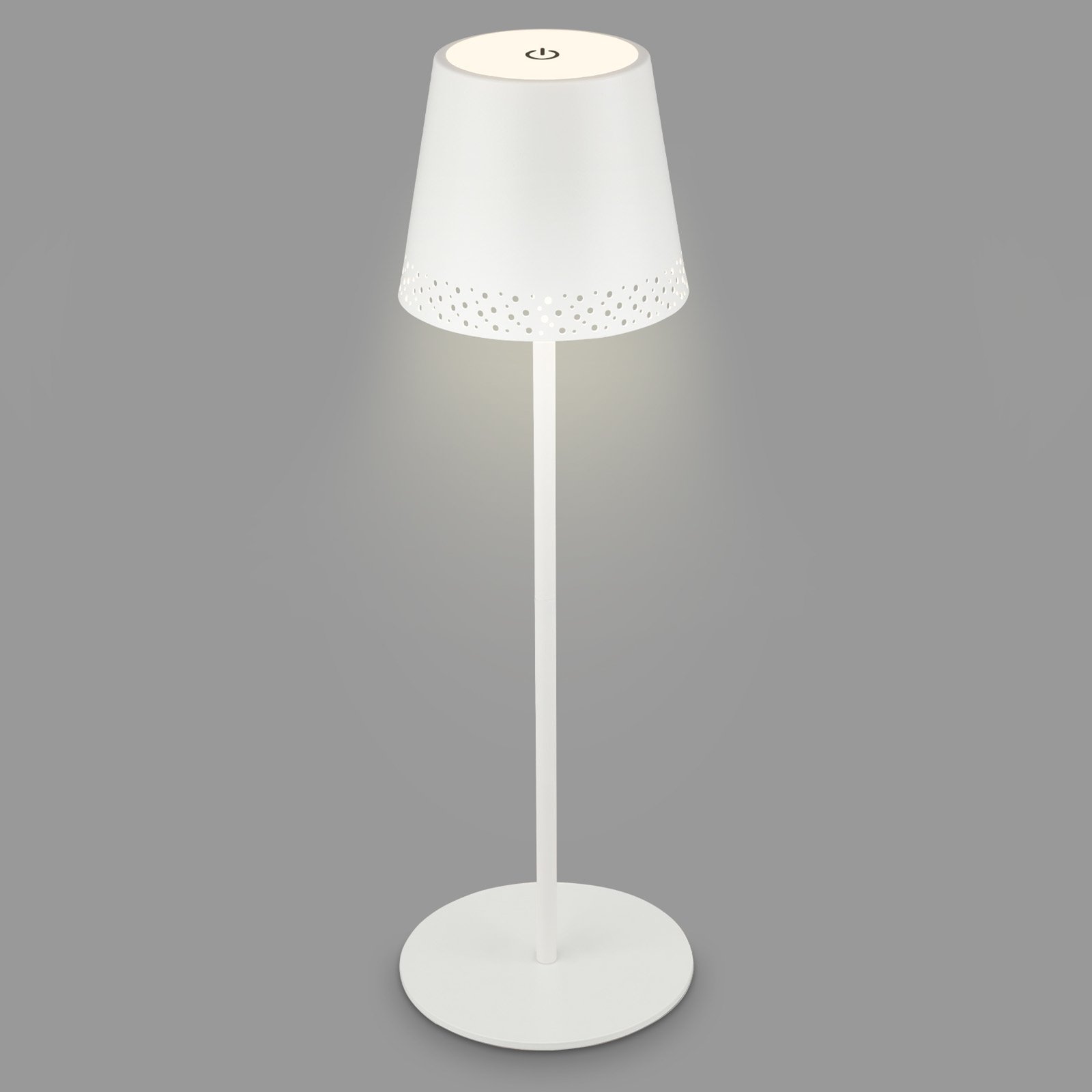 LED stolní lampa Kiki s baterií 3 000K, bílá