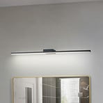 Lucande LED mirror lamp Kivana, black, metal, 90cm, IP44