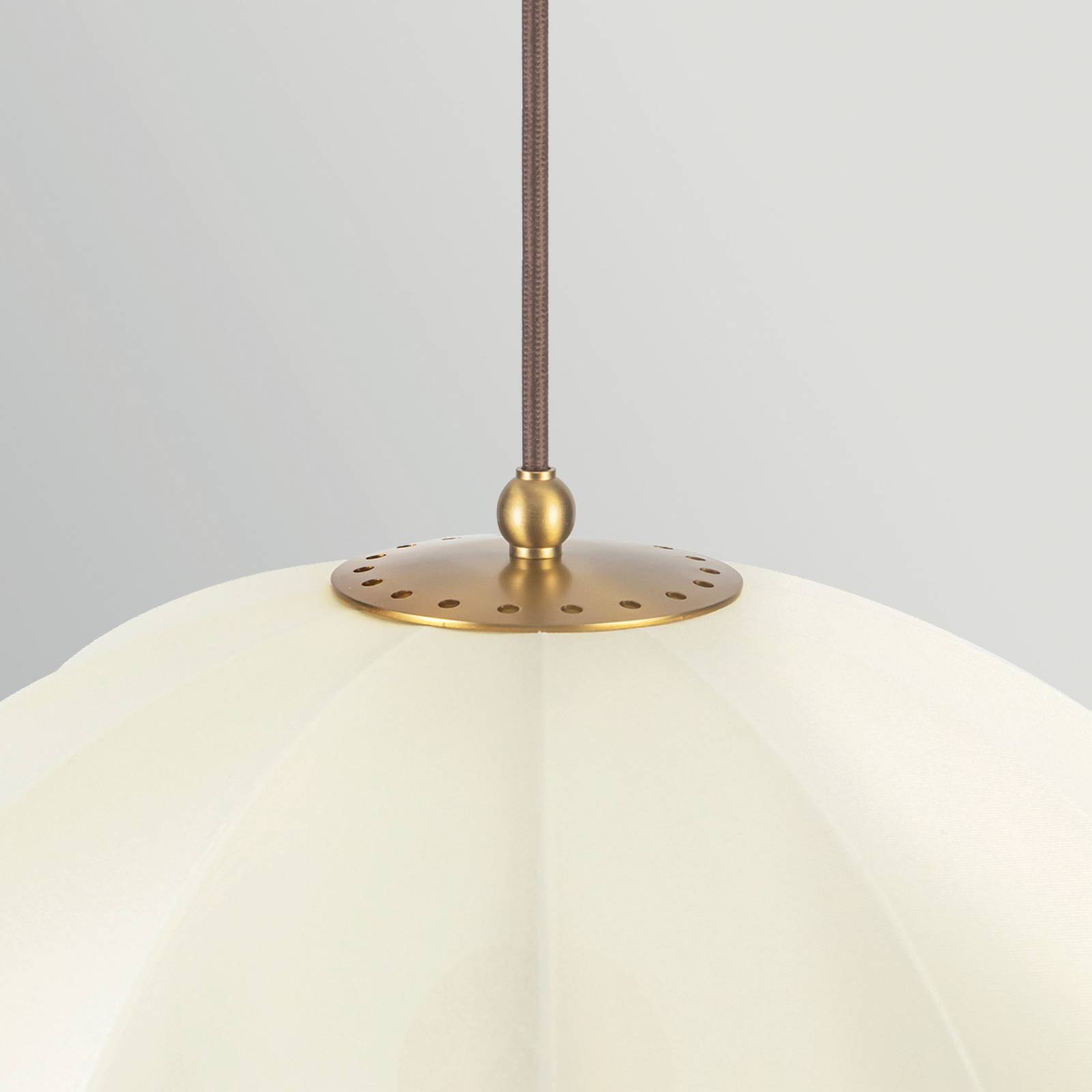 Elstead Hanglamp Crosby, beige/goud, Ø 46 cm, textiel/metaal, 4 x E14