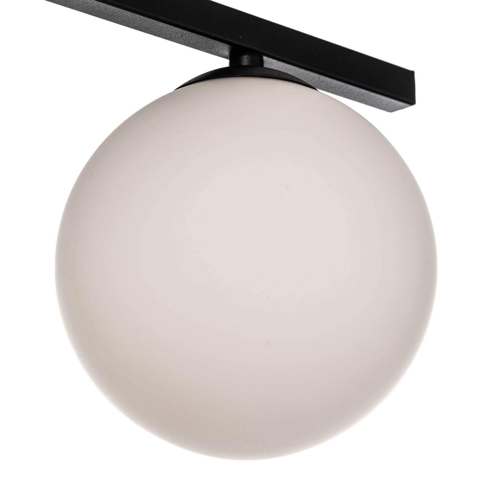 Lampa sufitowa Smart, czarna/opalowa, 3-punktowa