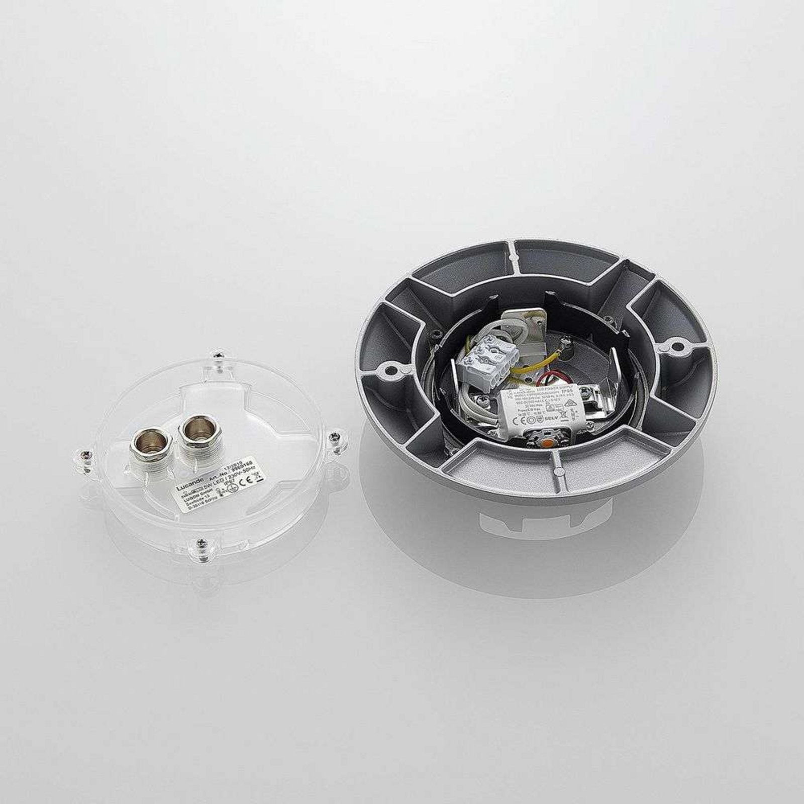 Jeffrey LED Recessed Ground Spot Silver - Lucande