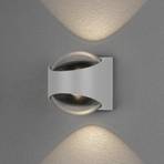 Bitonto LED outdoor wall lamp 2-bulb white