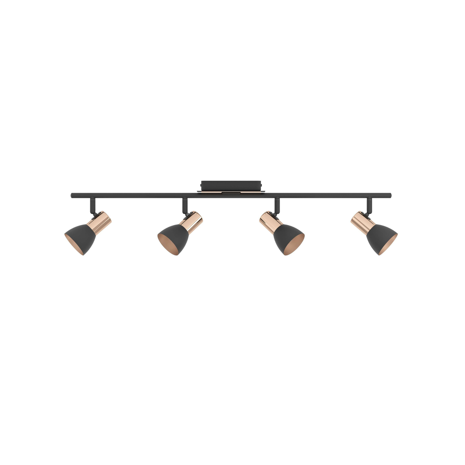 LED-Deckenstrahler Barnham, Länge 78 cm, schwarz/kupfer