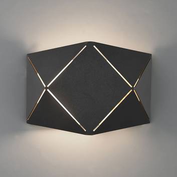 Nástenné LED svietidlo Zandor čierne, široké 18 cm