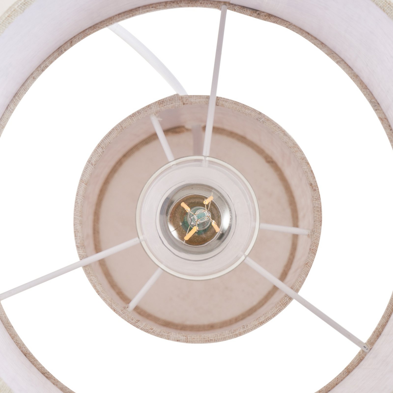 Elfie pöytävalaisin, beige, E27, Ø 23 cm, pellava - Lindby