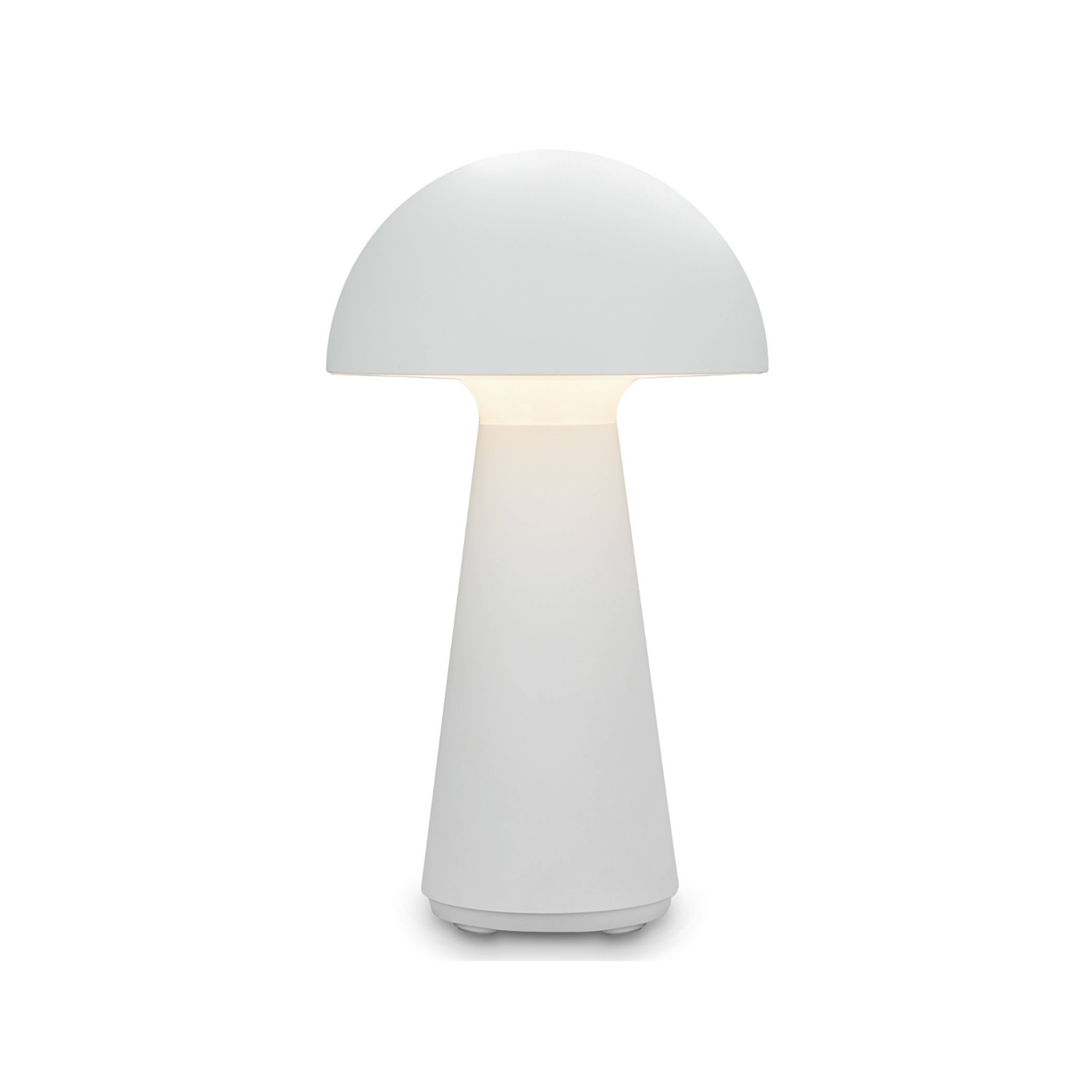 Fungo LED lampada da tavolo ricaricabile, ricaricabile, bianco