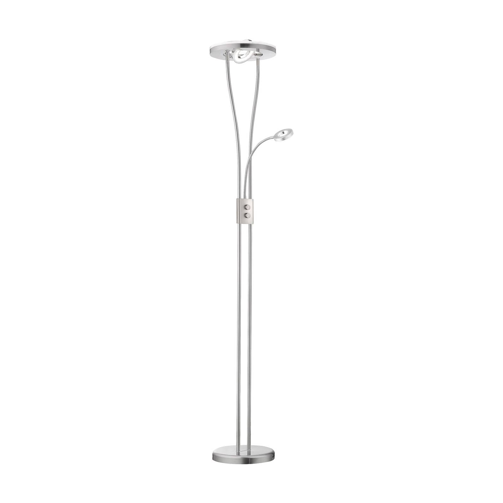 LED-Stehleuchte Helia mit Leseleuchte, stahl