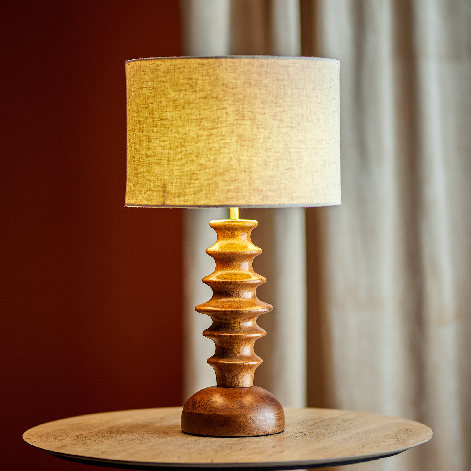 Lampada da tavolo Elinora, marrone/crema, altezza 52 cm - Bloomingville