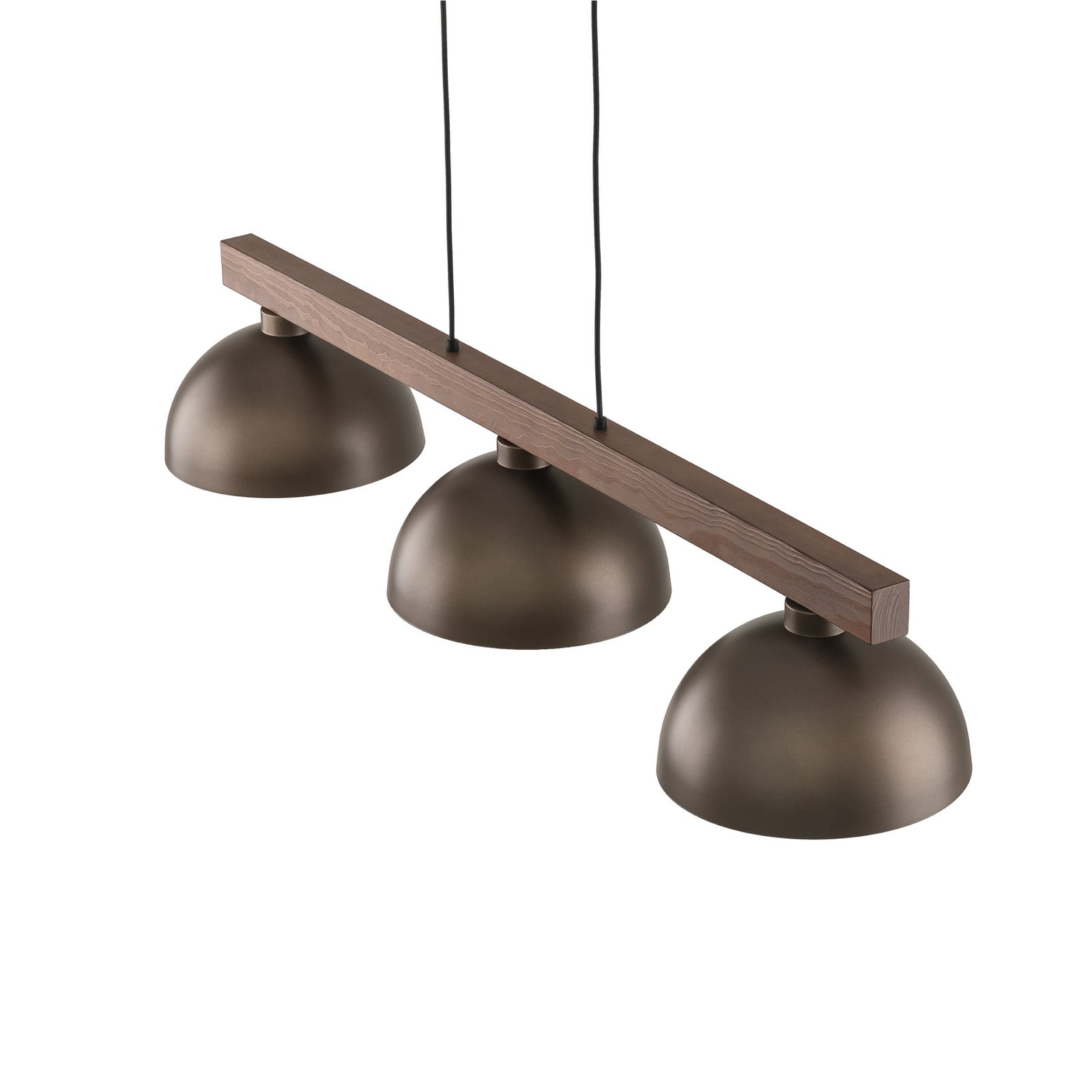 Závěsné světlo Oslo, hnědé, 3 žárovky, délka 118 cm, E27