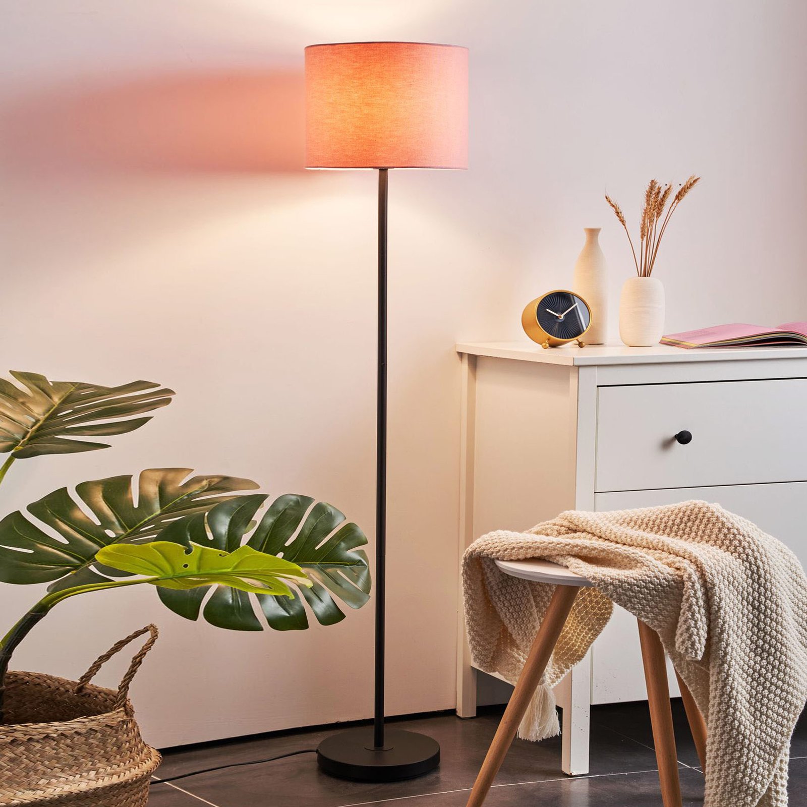 Pauleen Grand Reverie vloerlamp in roze/zwart