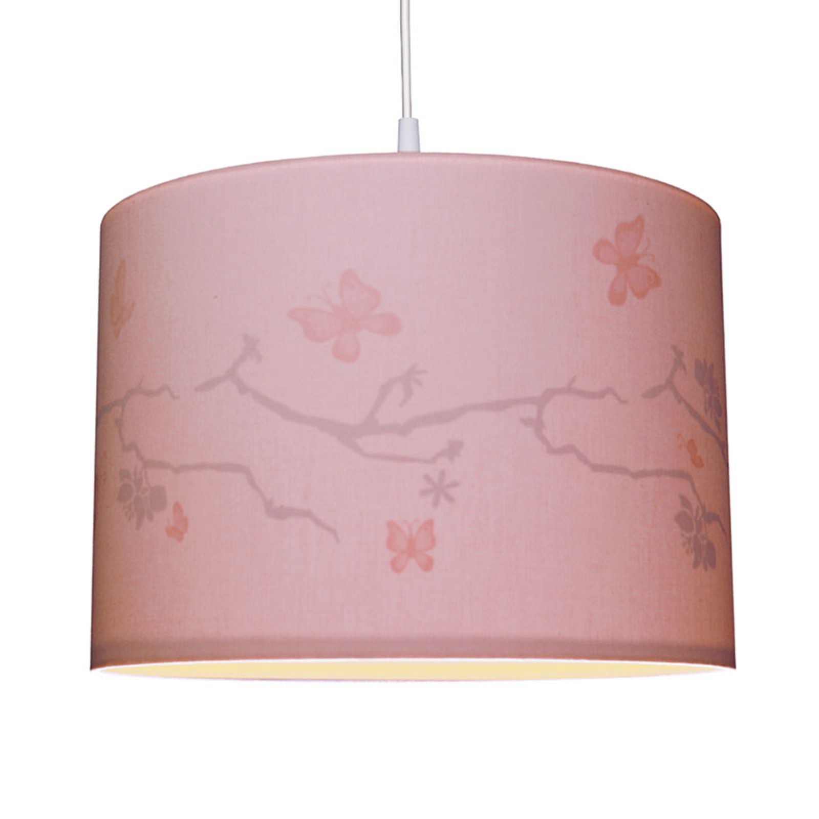 Carla - roze hanglamp, Innes bedrukt