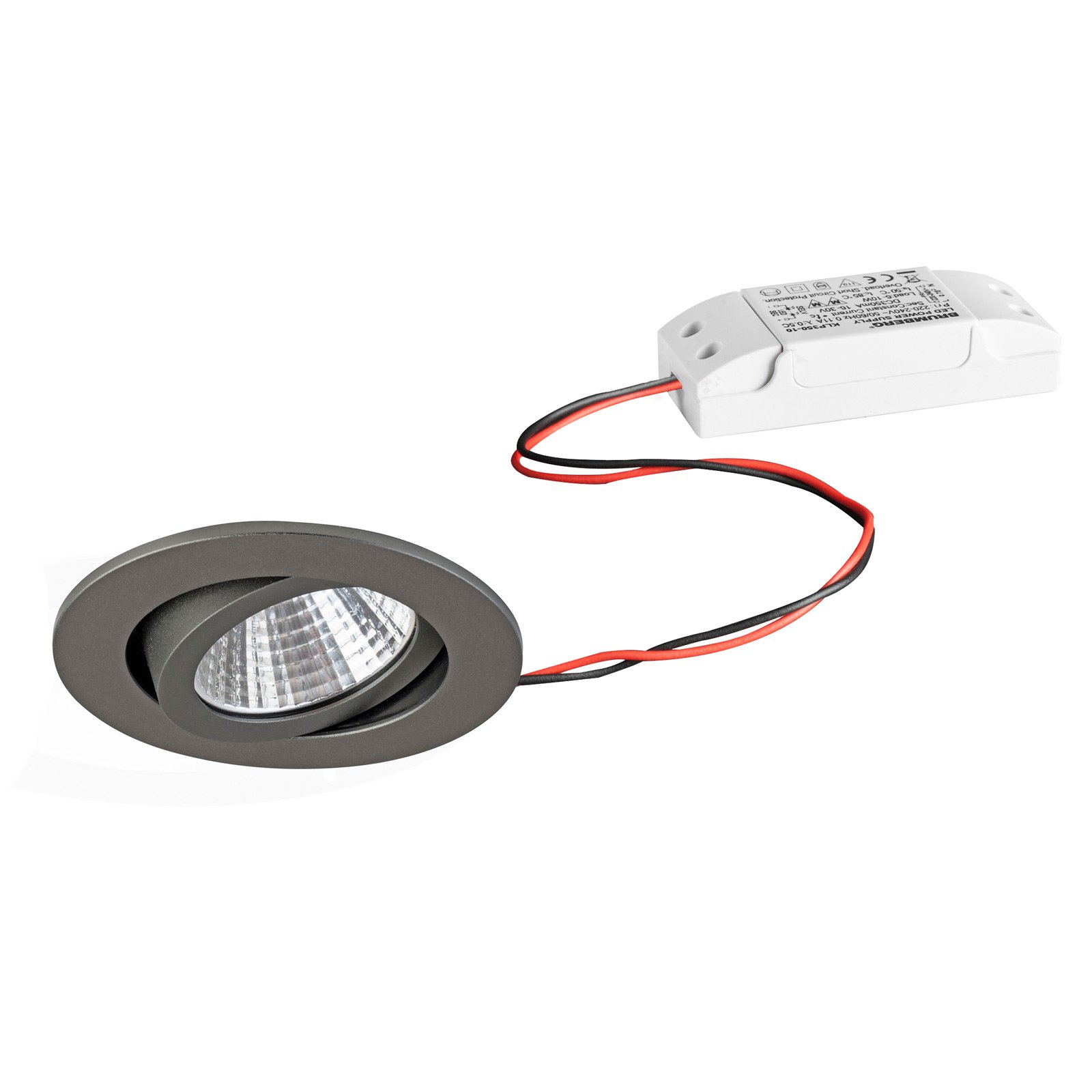 BRUMBERG downlight IP65 round switchable titanium