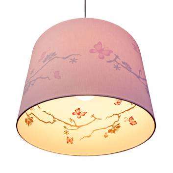 Carla - roze hanglamp, bedrukte binnenzijde