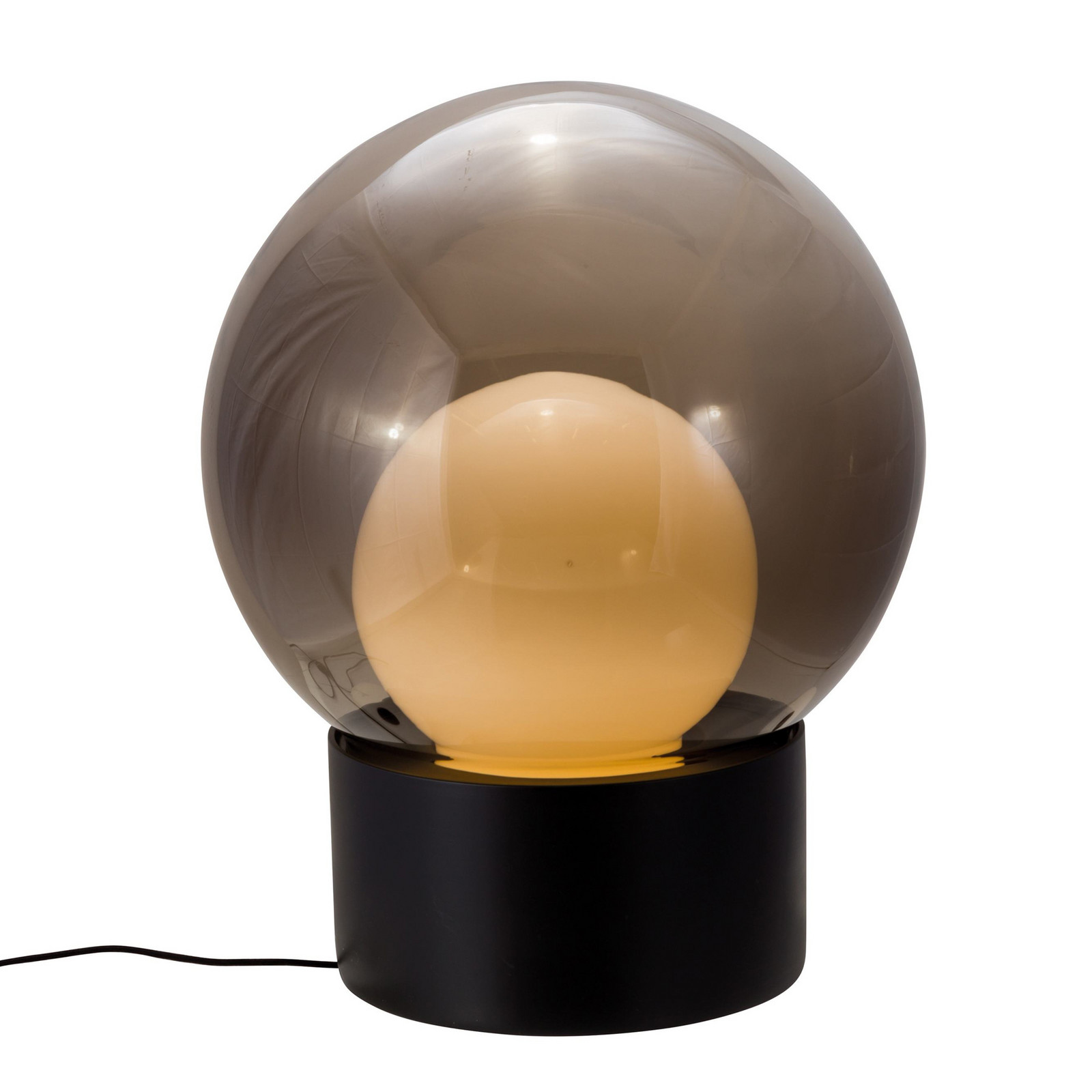 pulpo GmbH pulpo lampă de masă Boule Medium gri fumuriu/opal/negru - Camera de zi / sufragerie - design - gri fum opal negru - Sticlă