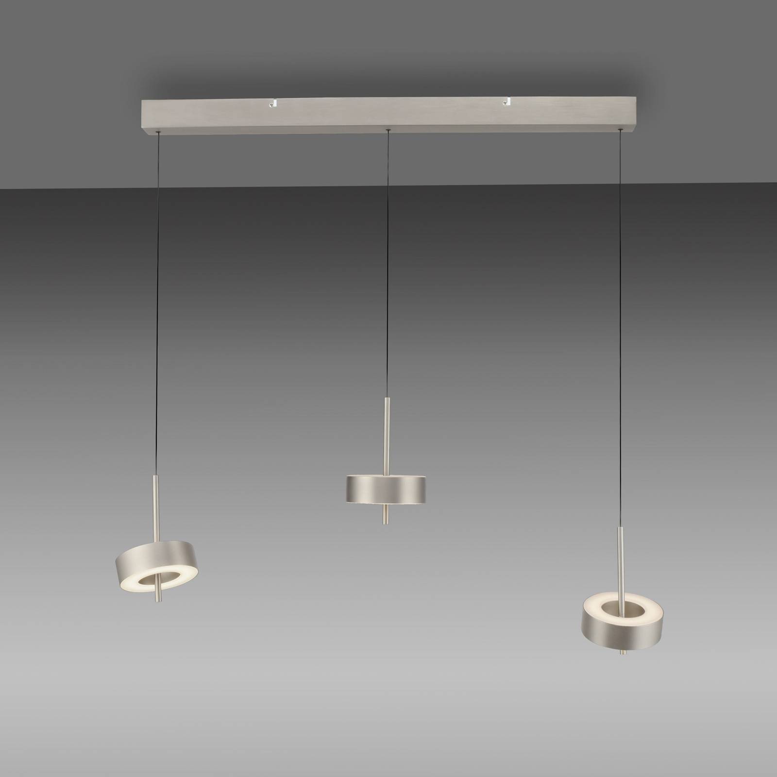 Paul Neuhaus Smart LED lampa wisząca Q-Rotate, aluminium 3-punktowa.