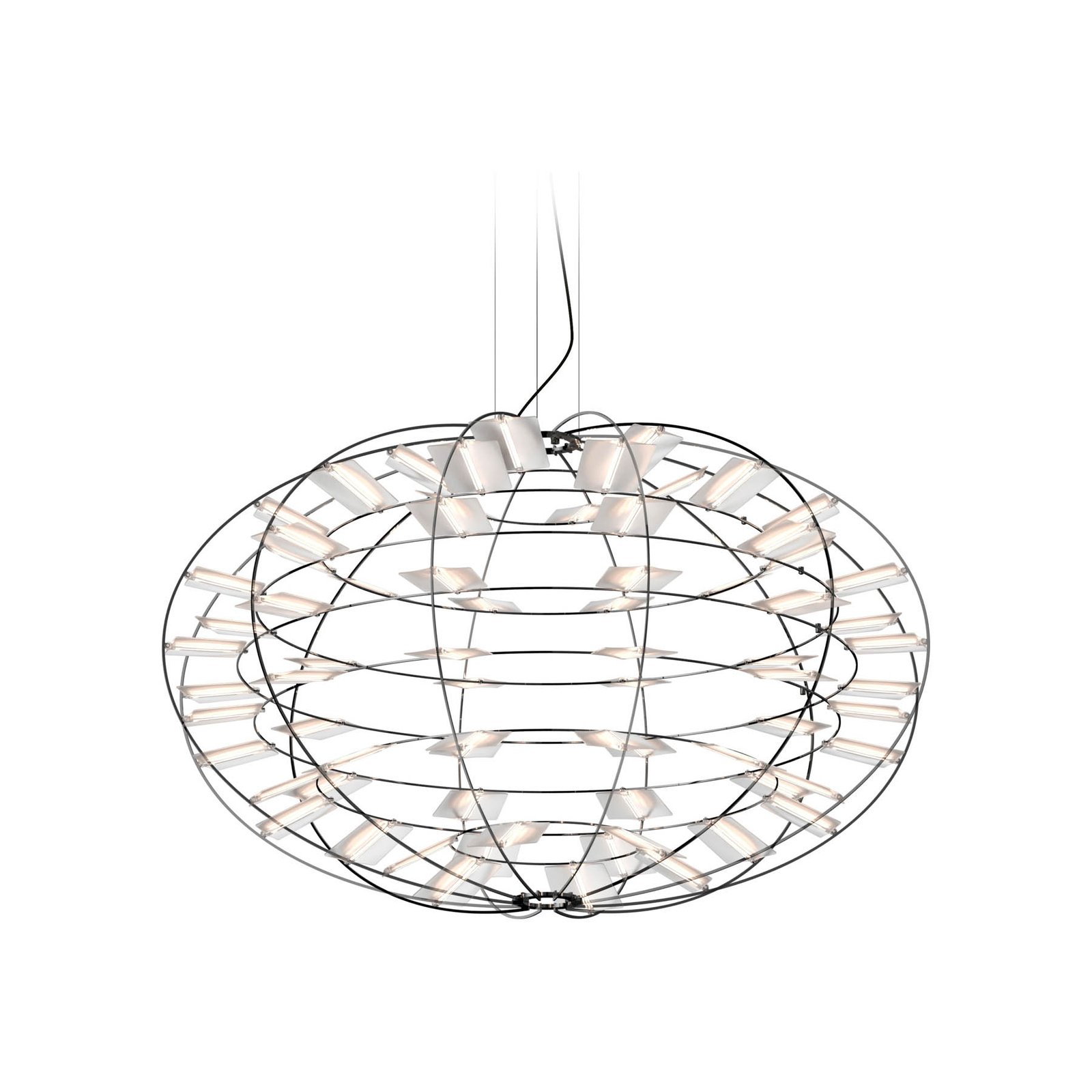 Nemo LED hanglamp Chloris, nikkelkleurig, Ø 90 cm