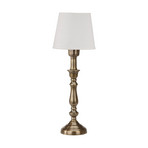 PR Home Stolná lampa Therese Mia, 51 cm, biela/mosadz, ľan