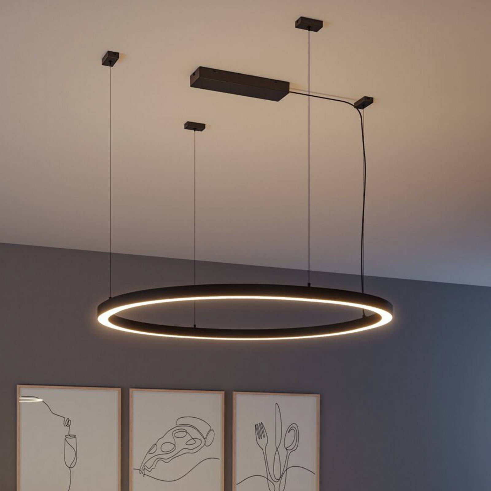 Cache Paulmann Linion, noir, courbe 90°, plastique