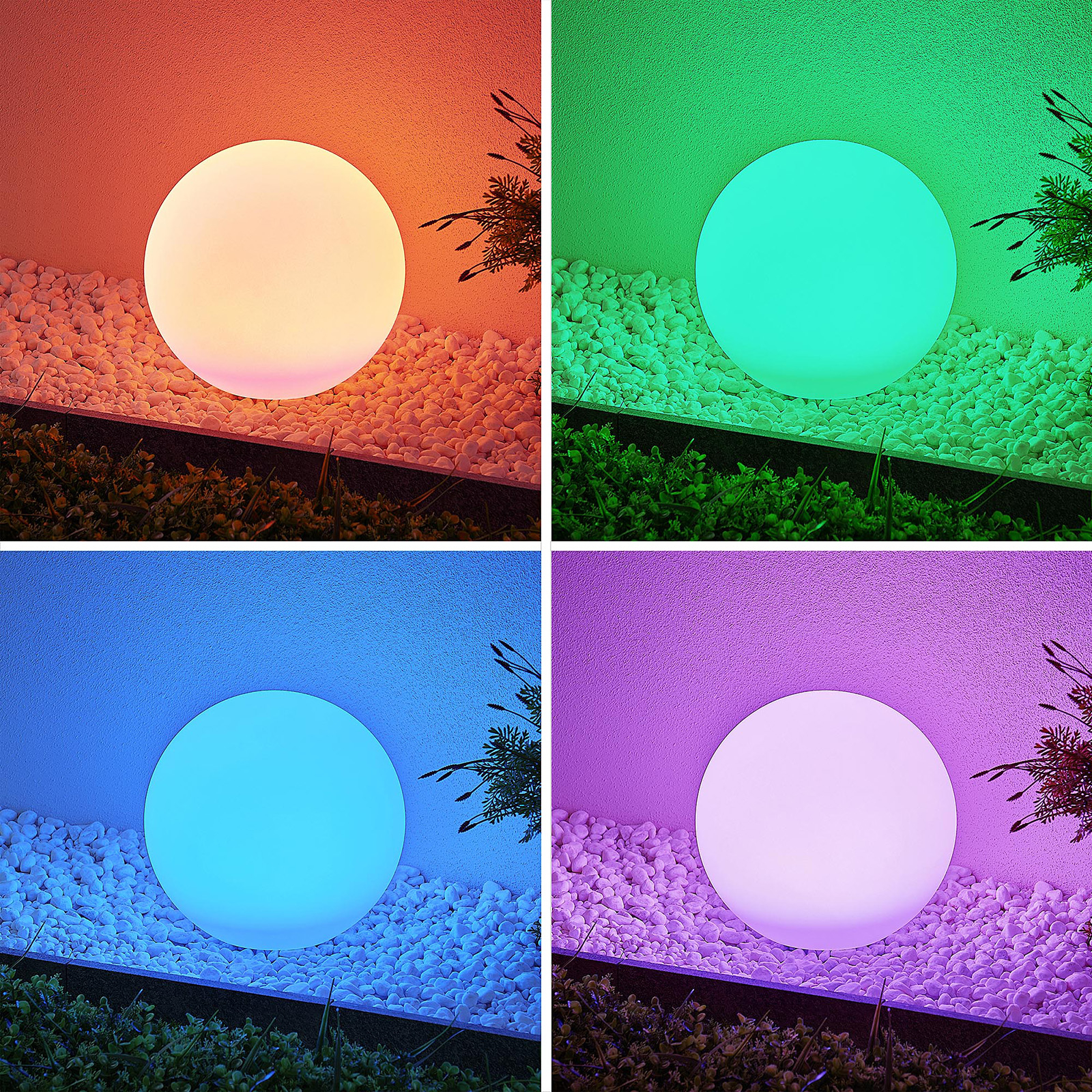 Lindby Yohan RGB LED-solcellelampe, 30 cm