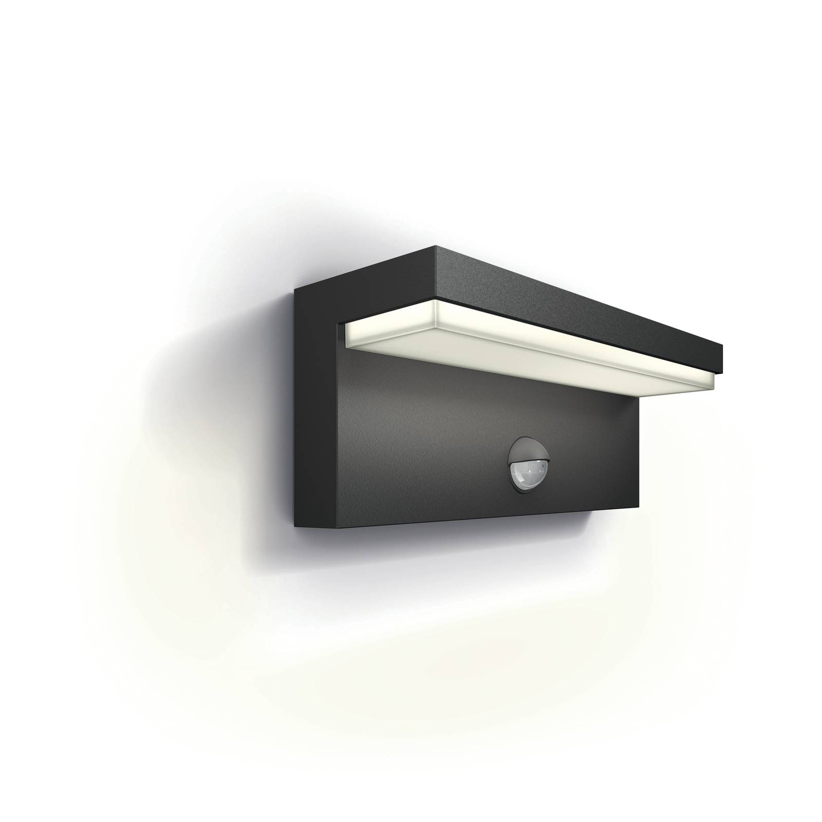 Philips LED-Außenwandleuchte Bustan UE, Sensor, 2.700 K